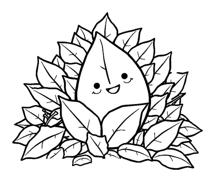 Leaf Pile Colouring Page (Toddler, Bold & Easy)