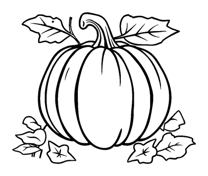 Pumpkin Autumn Colouring Page (Kids, Bold & Easy)