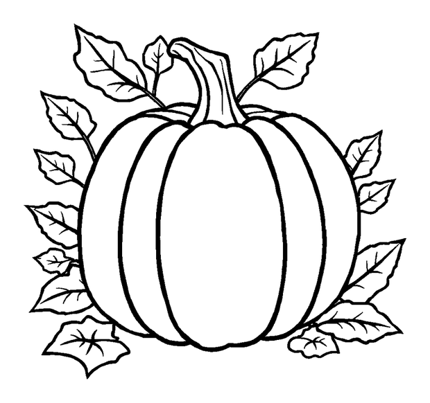 Pumpkin Autumn colouring page — free printable for kids