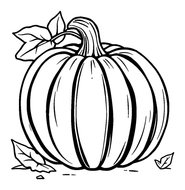 Pumpkin Autumn colouring page — free printable for kids
