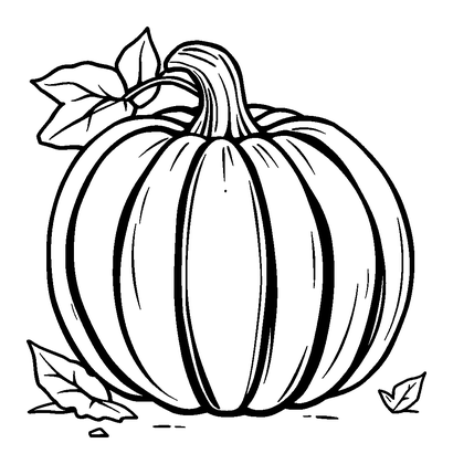 Pumpkin Autumn Colouring Page (Kids, Standard)