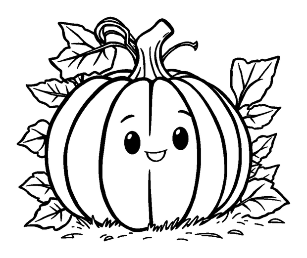 Pumpkin Harvest colouring page — free printable for kids