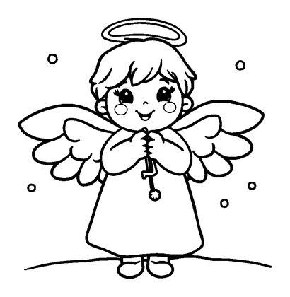 Snow Angel Colouring Page (Kids, Standard)