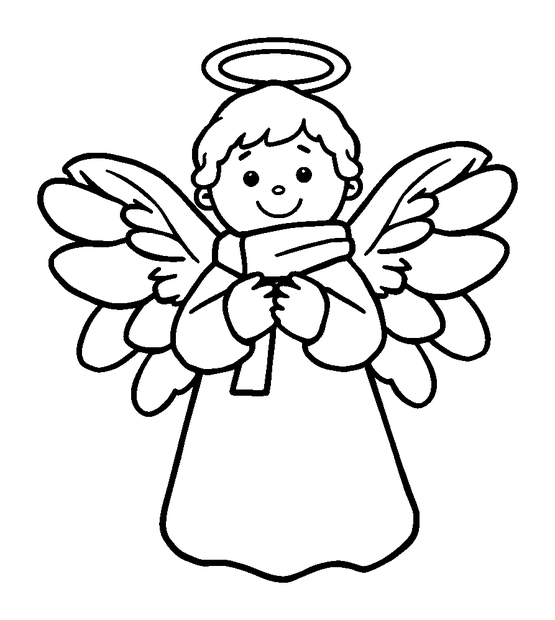 Snow Angel colouring page — free printable for toddlers