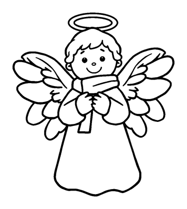Snow Angel Colouring Page (Toddler, Bold & Easy)