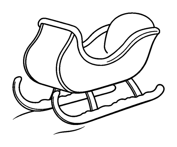 Snowy Sledge colouring page — free printable for kids