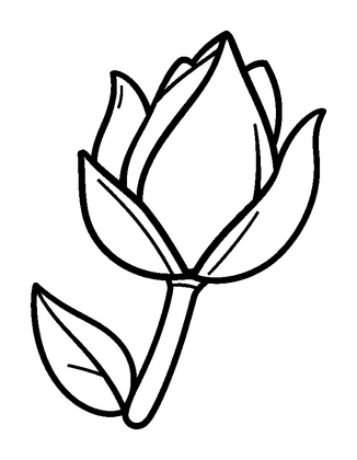 Spring Bud Colouring Page (Kids, Standard)