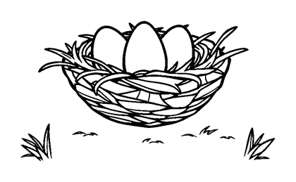 Spring Nest Eggs Colouring Page (Kids, Bold & Easy)
