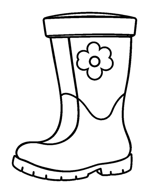 Spring Rain Boots colouring page — free printable for kids