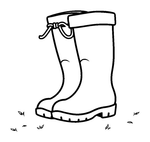 Spring Rain Boots colouring page — free printable for toddlers