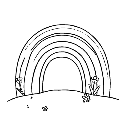 Spring Rainbow Colouring Page (Toddler, Bold & Easy)