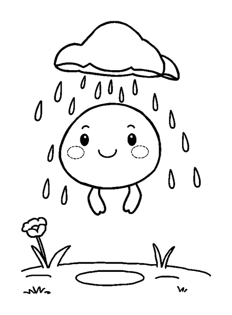 Spring Shower colouring page — free printable for kids