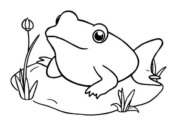 Spring Tadpole Pond New colouring page — free printable for toddlers
