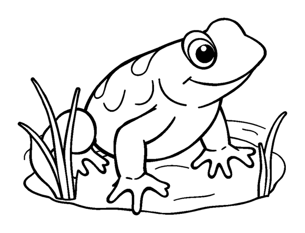 Spring Tadpoles colouring page — free printable for kids