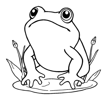 Spring Tadpoles Colouring Page (Toddler, Bold & Easy)