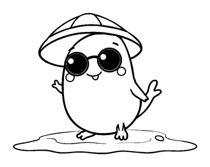 Summer Beach Colouring Page (Toddler, Bold & Easy)