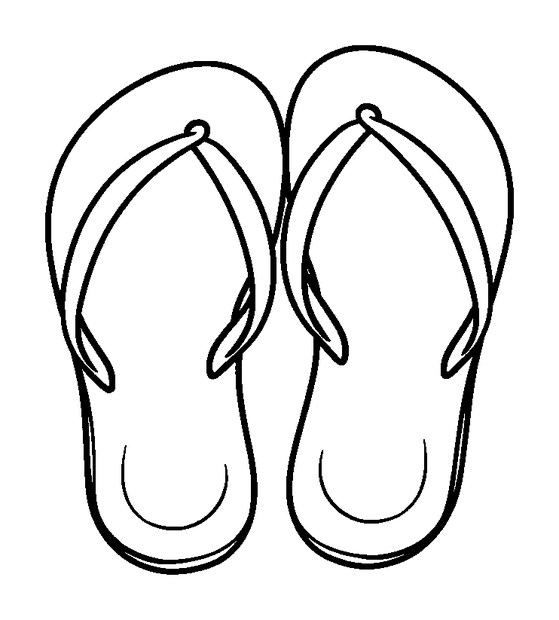 Summer Flip Flops colouring page — free printable for kids