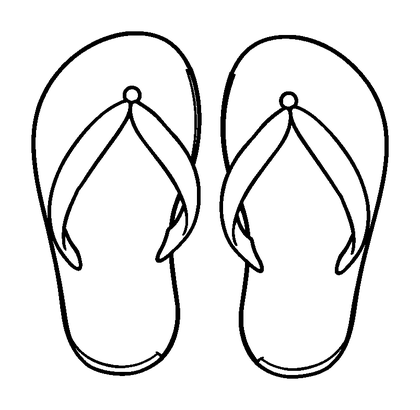 Summer Flip Flops Colouring Page (Kids, Standard)