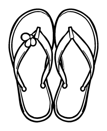 Summer Flip Flops Colouring Page (Toddler, Bold & Easy)