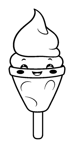 Summer Ice Cream colouring page — free printable for toddlers