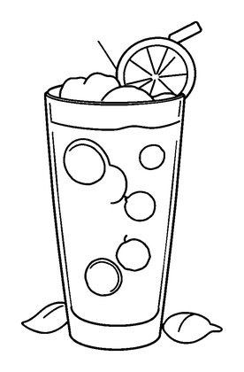 Summer Lemonade Colouring Page (Toddler, Bold & Easy)