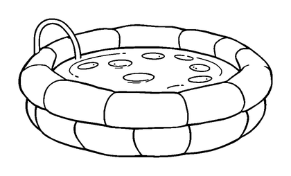 Summer Paddling Pool Colouring Page (Kids, Bold & Easy)