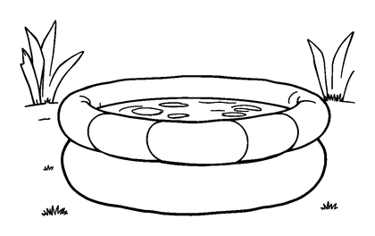 Summer Paddling Pool Colouring Page (Kids, Standard)
