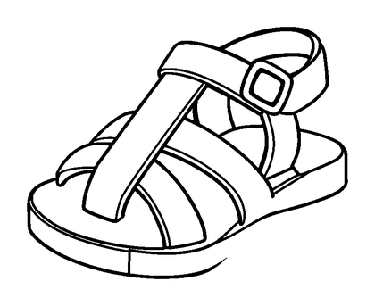 Summer Sandals Colouring Page (Kids, Bold & Easy)