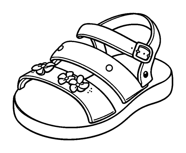 Summer Sandals colouring page — free printable for kids
