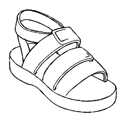 Summer Sandals Colouring Page (Toddler, Bold & Easy)