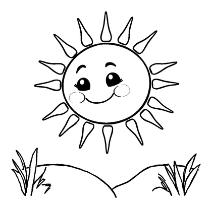 Summer Sun Colouring Page (Kids, Bold & Easy)