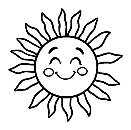 Summer Sun Colouring Page (Kids, Standard)