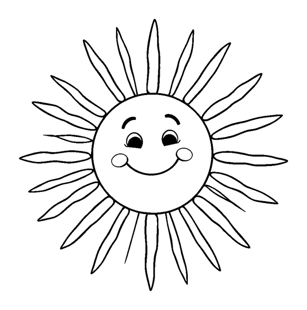 Summer Sun colouring page — free printable for toddlers