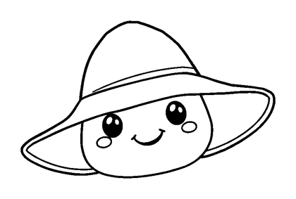 Summer Sunhat Colouring Page (Kids, Standard)