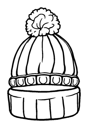 Winter Bobble Hat Colouring Page (Kids, Bold & Easy)