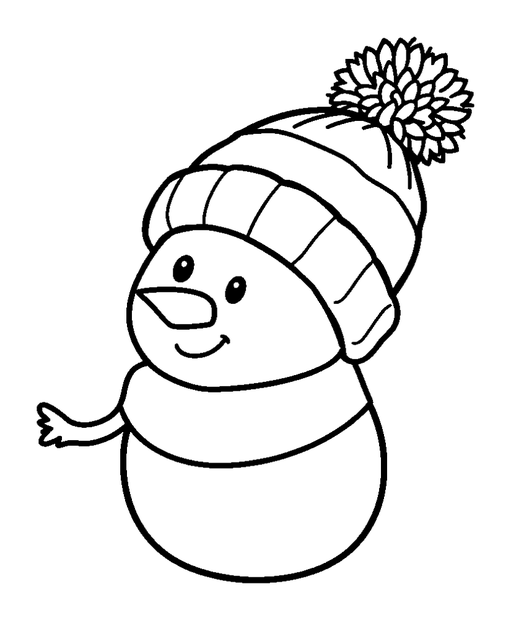 Winter Bobble Hat colouring page — free printable for toddlers