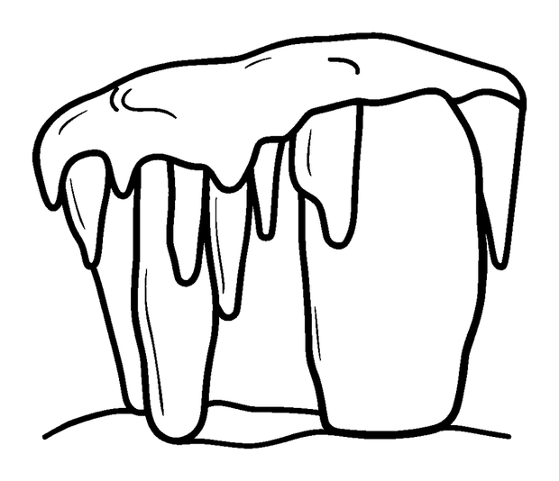 Winter Icicle Row colouring page — free printable for kids