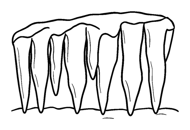 Winter Icicle Row colouring page — free printable for kids