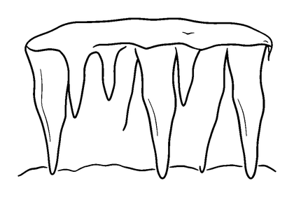 Winter Icicle Row Colouring Page (Toddler, Bold & Easy)