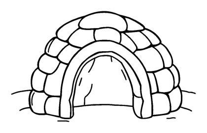 Winter Igloo Colouring Page (Kids, Bold & Easy)