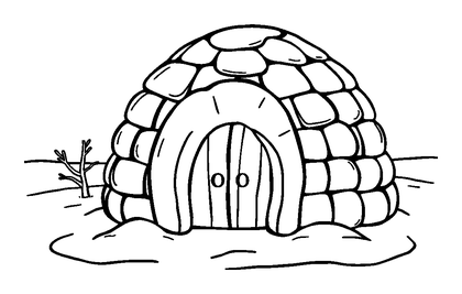 Winter Igloo Colouring Page (Kids, Standard)