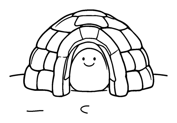 Winter Igloo colouring page — free printable for toddlers