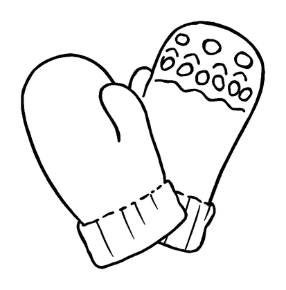 Winter Mittens Colouring Page (Toddler, Bold & Easy)