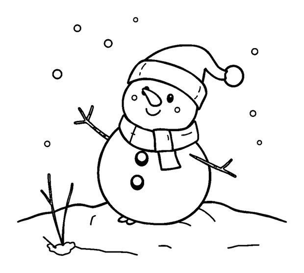 Winter Snow colouring page — free printable for kids