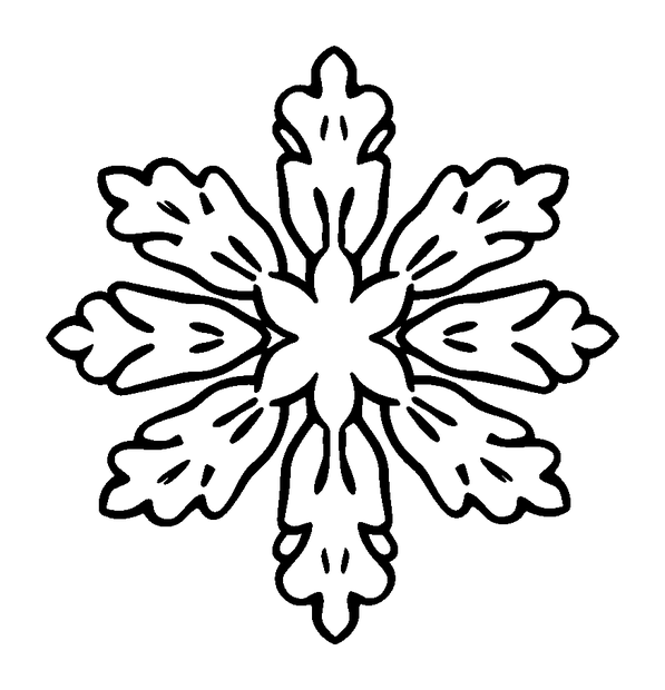 Winter Snowflake Single colouring page — free printable for kids