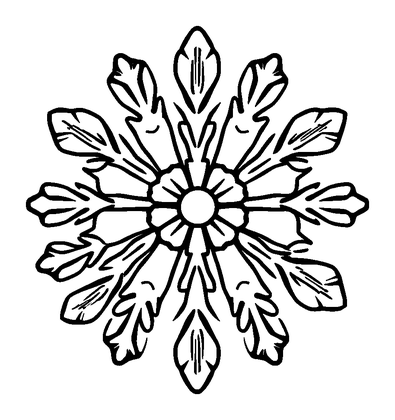Winter Snowflake Single Colouring Page (Kids, Standard)