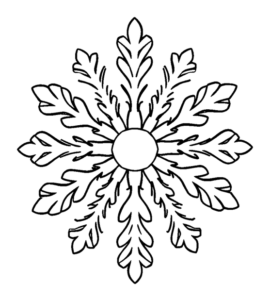 Winter Snowflake Single colouring page — free printable for toddlers