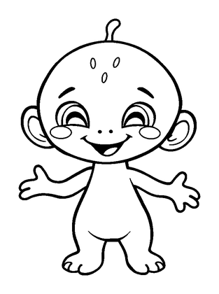 Alien Friend Colouring Page (Kids, Bold & Easy)