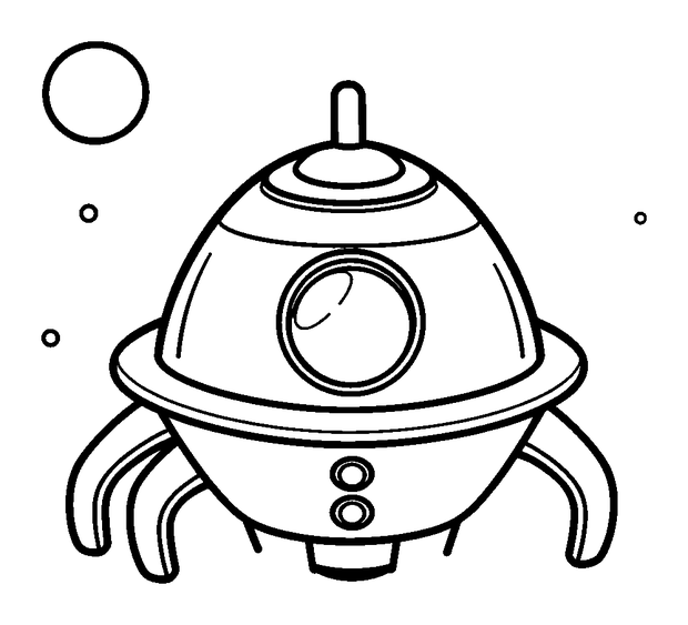 Alien Spacecraft colouring page — free printable for kids