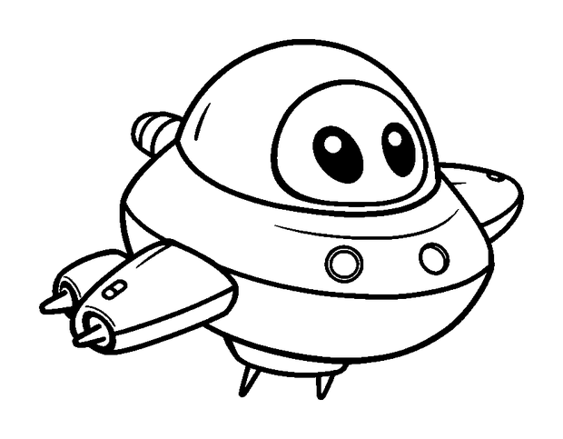 Alien Spacecraft colouring page — free printable for kids